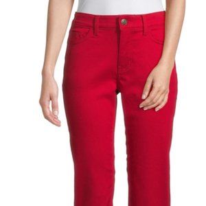 Red Skinny Cropped Capris, Size 10